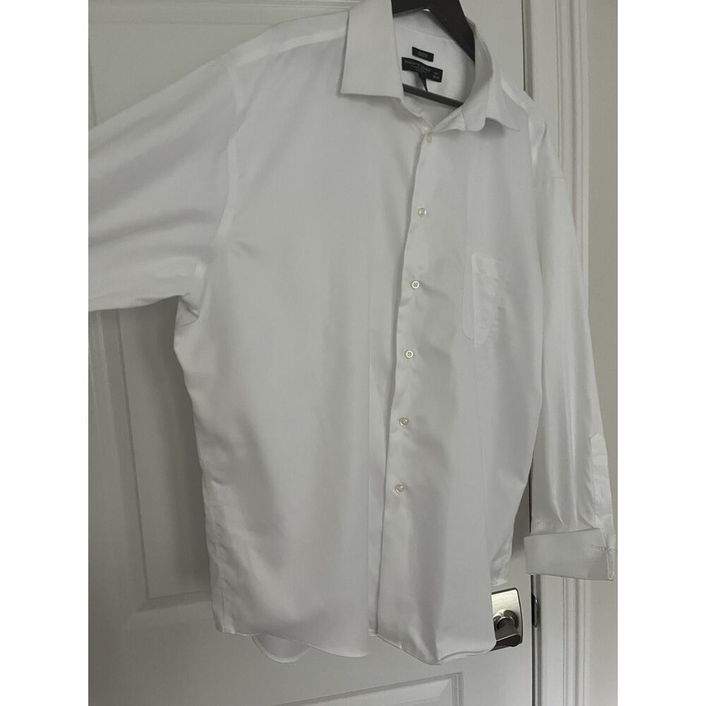 Pronto Uomo Men’s White Dress Shirt Sz. 18.5 34/35 Non Iron Classic Fit NWOT